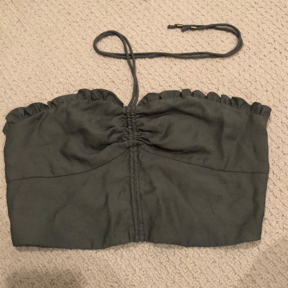 Army Green | cropped top | halter
